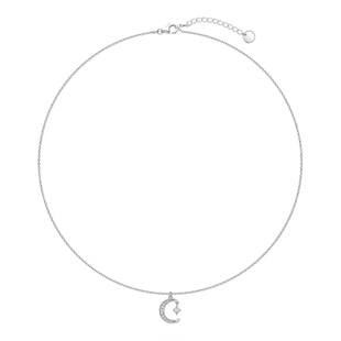 AJIDOU阿吉豆项链女DC白月光星月项链轻奢锁骨链小众高级感毛衣链