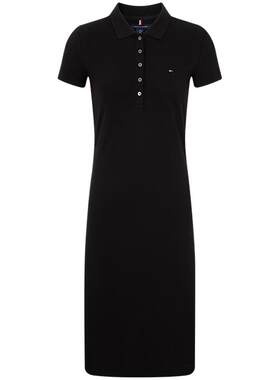 Tommy女装小绣标翻领修身POLO裙