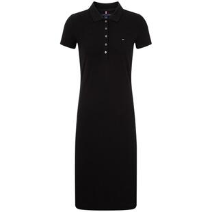 【修身显瘦】Tommy26春夏新款女装珠地网眼气质纯色POLO裙连衣裙