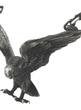 渡鸦原创欧美手工纯银做旧隼项链