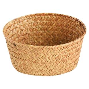 海草篮子姜蒜小筐收纳篮果盘圆碗收纳盘针线盒藤编收纳筐竹编果篮