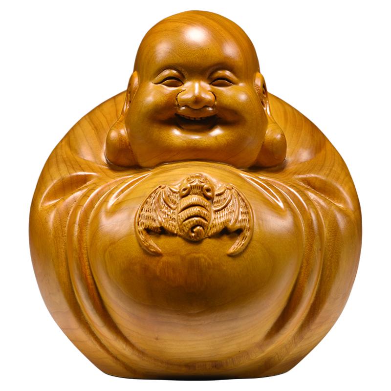 香樟木雕弥勒佛摆件实木笑佛礼品
