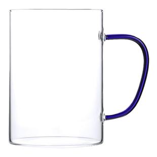 透明玻璃杯水杯家用耐高温带把高硼硅泡茶杯子平底男女喝绿茶茶杯