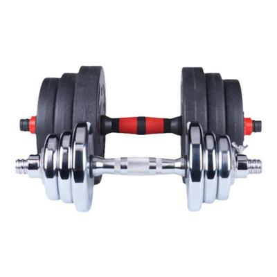 实心纯钢电镀包胶哑铃男女健身器材可调节重量杠铃2030公斤套装