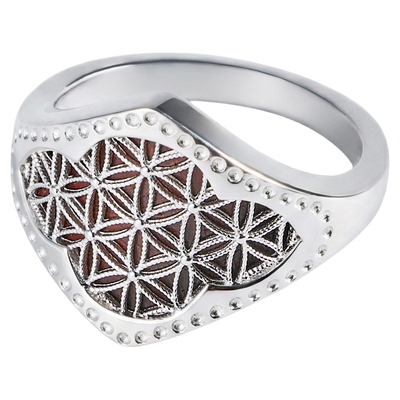 【明星同款】MEIDEHEN美得很小叶紫檀六边孔纹珍珠项链耳坠戒指