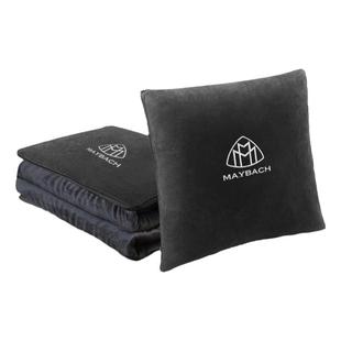 迈巴赫刺绣汽车抱枕被子加绒加厚两用车载腰靠二合一可定制LOGO