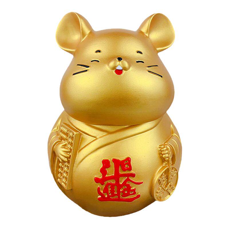 卡通可爱金鼠儿童存钱罐大号生肖老鼠储蓄罐防摔可存可取招财摆件