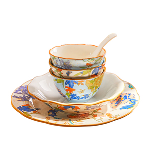 中式陶瓷碗碟套装家用2025新款碗盘子高级感乔迁新居碗筷餐具礼盒