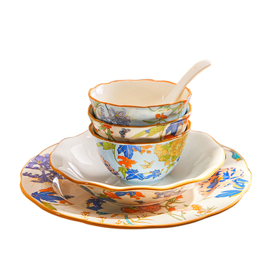 中式陶瓷碗碟餐具套装家用高级感