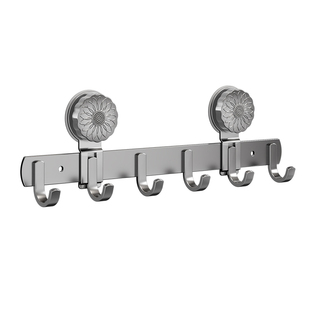 吸盘毛巾挂钩免打孔强力承重厨房挂钩架壁挂式浴室门后排钩置物架