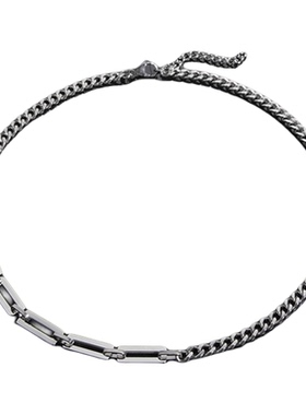 古巴钛钢拼接装饰项链女男士嘻哈美式潮牌链子高级感百搭配饰男潮