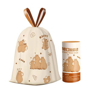 免撕加厚抽绳垃圾袋手提式家用加厚款印花特厚自动收口大号塑料袋