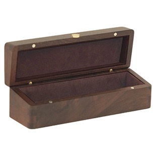 文玩核桃收纳盒实木高端棕色内衬随身便携北美黑胡桃木盒子长方形