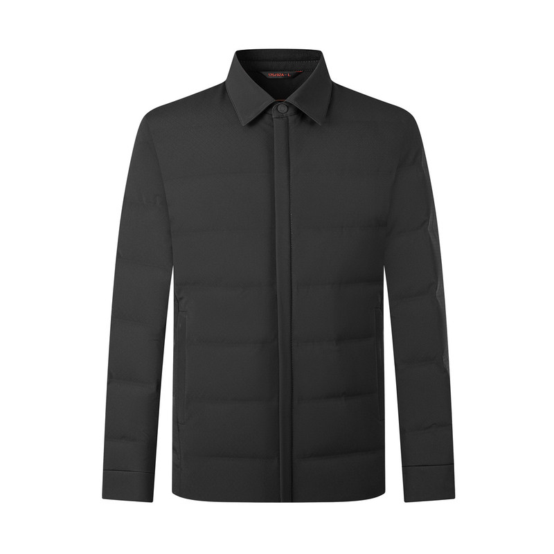 柒牌加厚翻领羽绒服夹克男