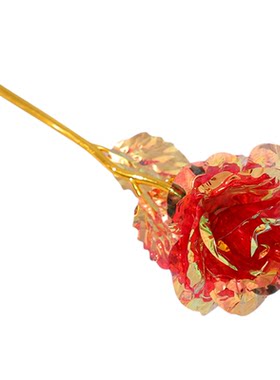 七彩玫瑰金箔花彩金假花束