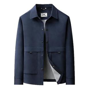 大码行政夹克男2026新款春秋中年爸爸休闲商务大码男装外套上衣潮