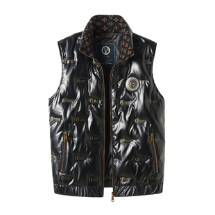 意大利正品立领羽绒马甲外套2025冬季男士时尚潮流百搭羽绒服背心