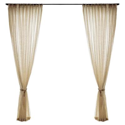 日式新款亚麻纱帘透光不透人阳台卧室客厅飘窗窗纱米色纱遮光窗帘