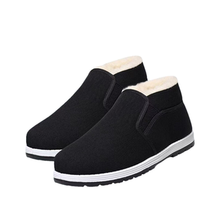 防寒冬季北京布鞋棉鞋防滑加绒加厚一脚蹬爸爸耐磨工作鞋雪地保暖