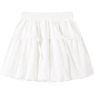 [凉感抑菌]MINIPEACE太平鸟童装女童短裙夏季儿童白色休闲半身裙