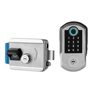 户外防水指纹锁智能锁密码锁不锈钢门老式铁门户外指纹锁防水智能