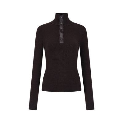 慵懒风马海毛罩衫撞色高领针织衫