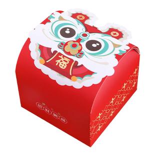 2026新年醒狮小礼盒空盒过年春节烘焙糖果饼干雪花酥太妃糖包装盒