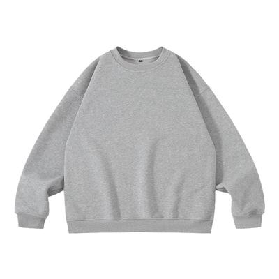 宽松休闲灰色套头圆领卫衣