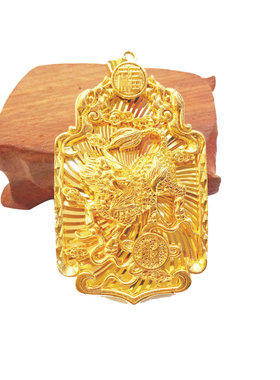 吊坠越南沙金龙虎麒麟黄金色吊坠