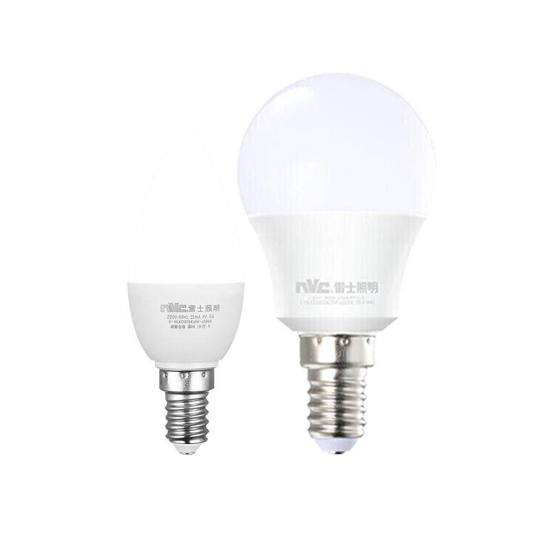 雷士照明led灯泡e14小螺口超亮节能尖泡家用吊灯水晶灯细口暖白光