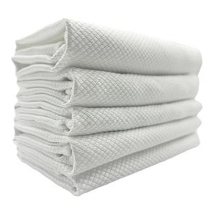 加厚白色鱼鳞布擦玻璃专用抹布不留痕加大吸水不掉毛厨房清洁毛巾