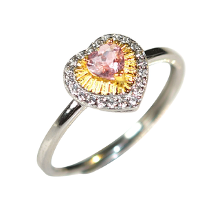 碧玺戒指女男小众设计感s925银素圈指环粉碧玺宝石水晶镶嵌银戒指