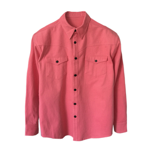 GWHEN  宽肩挺括廓形宽松oversize粉色牛仔衬衫外套 男女