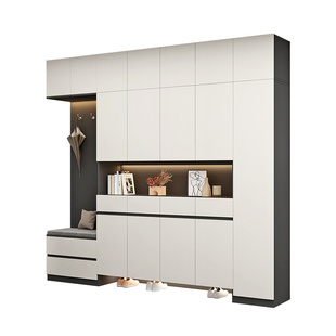 鞋柜家用门口新款2025爆款进门鞋柜一体靠墙定制高鞋柜玄关柜一体