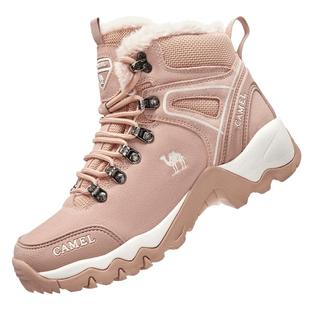 骆驼登山鞋防滑女冬季高帮加绒保暖户外休闲运动鞋男徒步雪地靴子