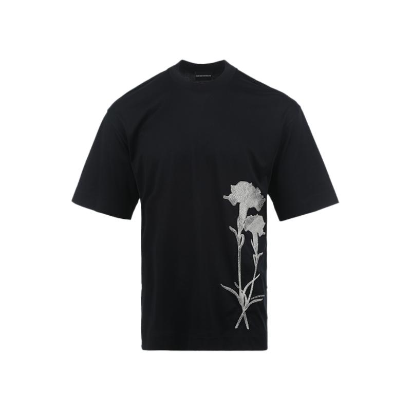 【自营】EMPORIO ARMANI/阿玛尼25ss花朵图案棉质宽松男士短袖T恤