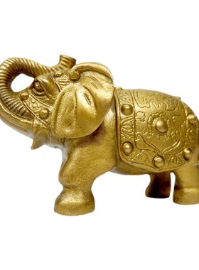 黄铜大象摆件 宝贵荣华象上金蟾吉祥如意铜大象 家居装饰开业礼品