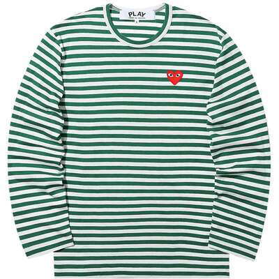 川久保玲条纹长袖刺绣