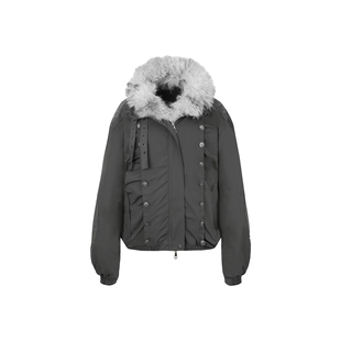 DoublePunch冬季宽松oversized毛领90白鸭绒派克羽绒服厚外套