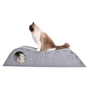 山峰猫隧道毛毡磨爪不掉屑休息游戏猫洞玩具猫窝躲猫猫钻洞可拆卸