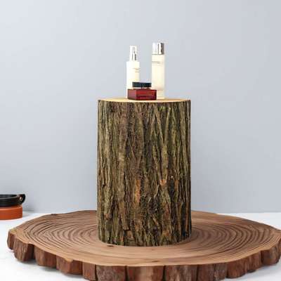 实木带皮木桩墩子陈列造景原木树桩座凳茶几摆件根雕花架立柱底座