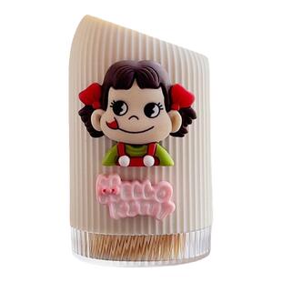 创意可爱牙签盒大容量家用滑盖个性牙签筒高颜值厨房餐桌牙签筒装