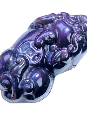 天然彩虹黑曜石一钱貔貅吊坠