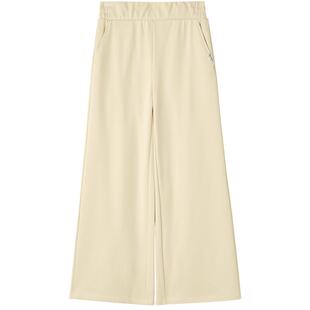 斯凯奇新款女子运动裤休闲服装针织长裤阔腿设计舒适时尚百搭