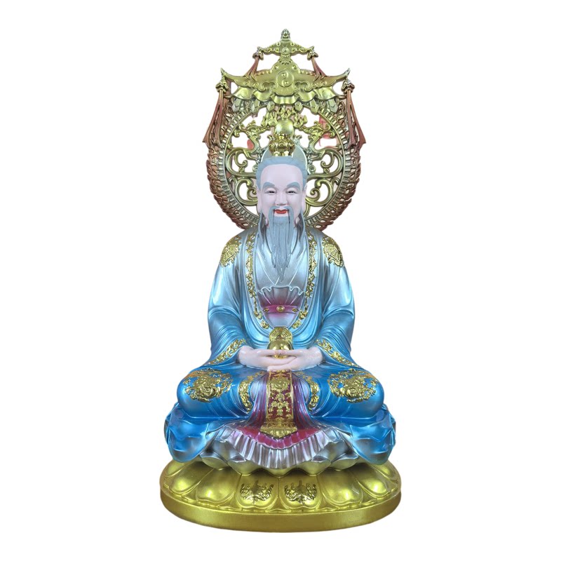 三清道祖神像树脂彩绘三清神像太上老君树脂元始道德天尊灵宝天尊