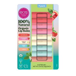 美国直邮EOS唇膏伊欧诗天然无色润唇膏深层保湿滋润淡化唇纹9支装