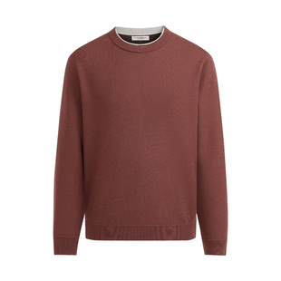 【华夫格加绒】浪登男士圆领毛衣2025冬季新品休闲保暖舒适针织衫