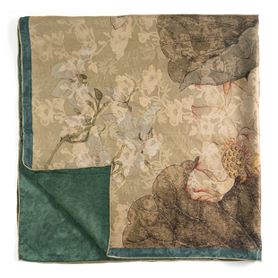 上海故事2025新款桑蚕丝香云纱真丝大方巾披肩女丝巾妈妈款礼盒装