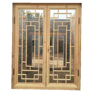 定制网红老式木窗窗框架实木门窗花窗移窗平开窗上翻窗折叠格栅窗