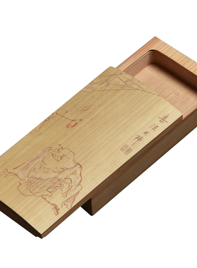 方竹盒香盒文玩袁江手工留青竹刻